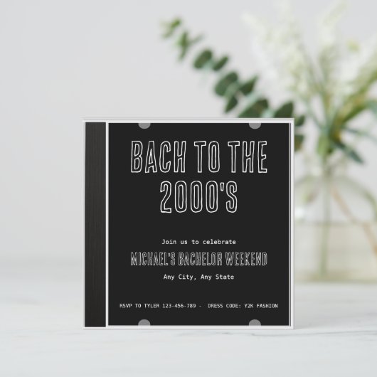 Y2K Bach naar het 2000s CD Hoesje Bachelor Weekend Kaart (Staand voorkant)