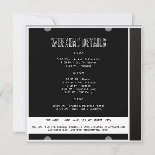 Y2K Bach naar het 2000s CD Hoesje Bachelor Weekend Kaart (Achterkant)