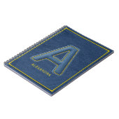 Y2K Blauwe Denim Monogram "A" Terug naar School Notitieboek (Linkerzijde)