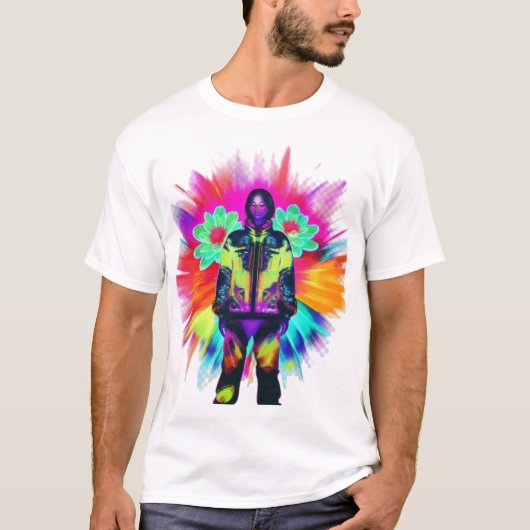 Y2K Bloom: Techwear ontmoet luminescente Natuur T-shirt (Voorkant)