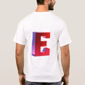 Y2K Bubble Letters Chrome T-Shirt | Roze Blauw (Achterkant)