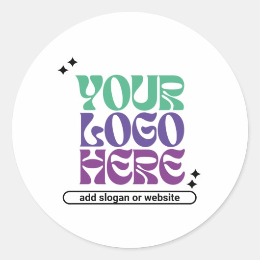 Y2k Business Logo Retrowave Cute Ronde Sticker (Voorkant)