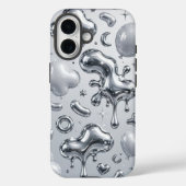 Y2K Chrome Bubble 3D Silver Case (Achterkant)