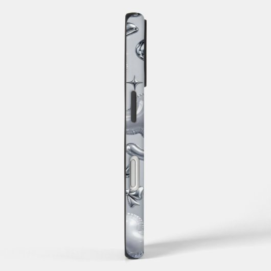 Y2K Chrome Bubble 3D Silver Case (Achterkant / Rechts)