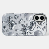 Y2K Chrome Bubble 3D Silver Case (Achterkant (horizontaal))