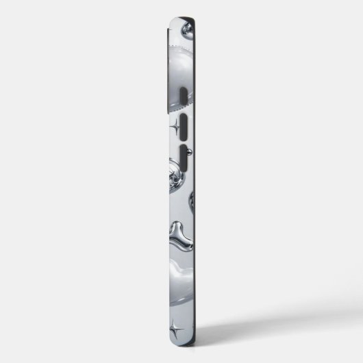 Y2K Chrome Bubble 3D Silver Case (Achterkant / Links)