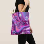 Y2K Chrome Butterfly Tote Bag | Holographic Pink (Dichtbij)