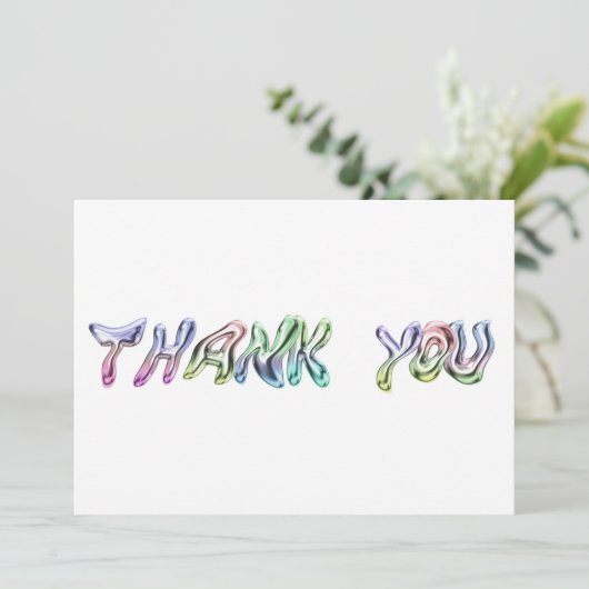 Y2K-CHROOMLETTERTYPE BEDANKKAART (Staand voorkant)