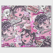 Y2K Drama Addict Collage Wrapping Paper Cadeaupapier (Vlak)