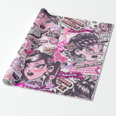 Y2K Drama Addict Collage Wrapping Paper Cadeaupapier (Uitgerold)