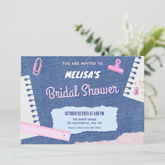 Y2k esthetische bruids douche uitnodiging (Staand voorkant)