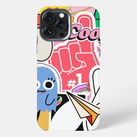 Y2K Esthetische Coole Stickers iPhone Hoesje (Achterkant)