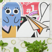 Y2K esthetische koele Stickers Theedoek (Gevouwen)