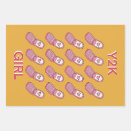 Y2K Flip Telefoons Hartpatroon Inpakpapier Vel