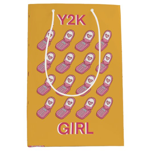 Y2K Flip Telefoons Hartpatroon Medium Cadeauzakje (Voorkant)
