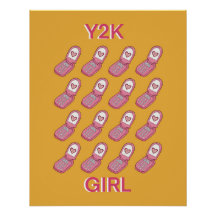 Y2K Flip Telefoons Hartpatroon