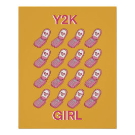 Y2K Flip Telefoons Hartpatroon Perfect Poster