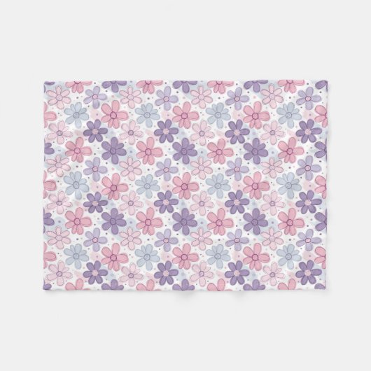 Y2K Flower Seamless Pattern Fleece Deken (Voorkant (Horizontaal))