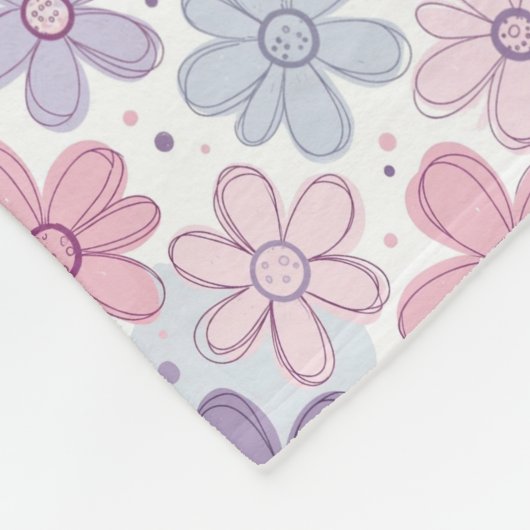 Y2K Flower Seamless Pattern Fleece Deken (Hoek)