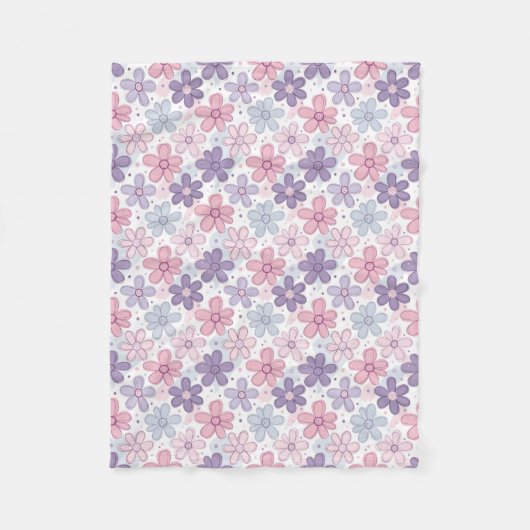 Y2K Flower Seamless Pattern Fleece Deken (Voorkant)