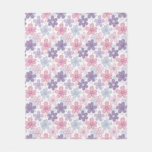 Y2K Flower Seamless Pattern Fleece Deken (Voorkant)