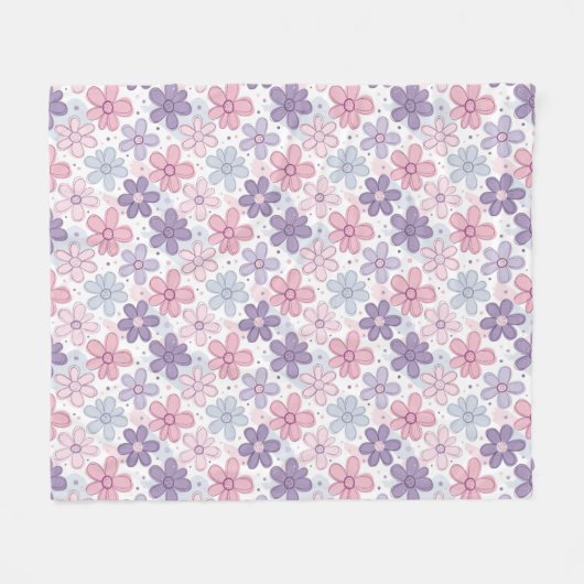 Y2K Flower Seamless Pattern Fleece Deken (Voorkant (Horizontaal))