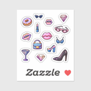 Y2K glamour meisje set Sticker