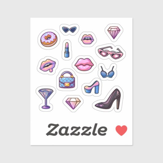 Y2K glamour meisje set Sticker (Vel)