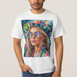 Y2K Glitch Esthetisch T-shirt – Neon Retro Cyberpu