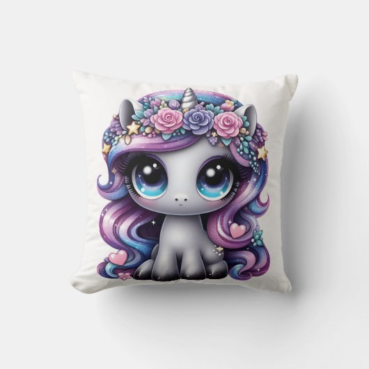 Y2K glitter pony eenhoorn Kussen (Voorkant)