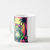 Y2K Grumpy Frog Flip Telefoon Vaporwave Tropisch Koffiemok (Voorkant links)