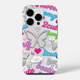 Y2K Hoesje Esthetiek 2000s Nostalgie Vlinder iPhone 14 Plus Hoesje