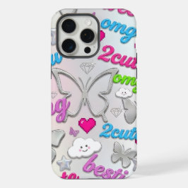 Y2K Hoesje Esthetiek Jaren 2000 Nostalgie Vlinder iPhone 15 Pro Max Case