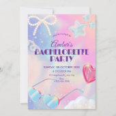 Y2k hologram bachelorette party kaart (Voorkant)