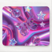 Y2K Holographic Gradient Mouse Pad | Chrome Stars Muismat (Voorkant)