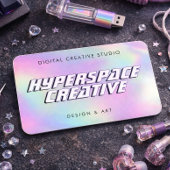 Y2K Holographic Retro Futuristic Faux Iridescent Visitekaartje