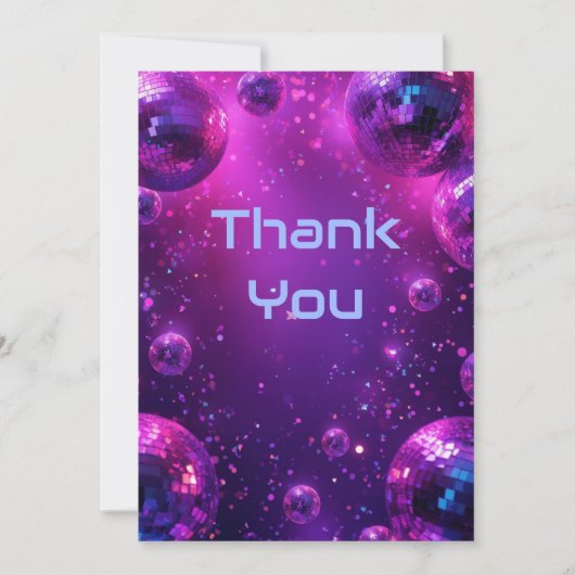 Y2K Holographic Thank You Card | Neon Chrome NYE Bedankkaart (Voorkant)