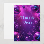 Y2K Holographic Thank You Card | Neon Chrome NYE Bedankkaart (Voorkant / Achterkant)