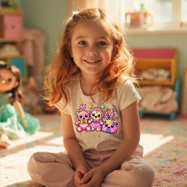 Y2K Kawaii Speelgoed Mashup – Teddybeer Poppenkast Kinder Shirts