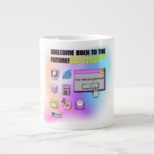 Y2K Klik hier Retro Desktop Esthetisch T-shirt Grote Koffiekop