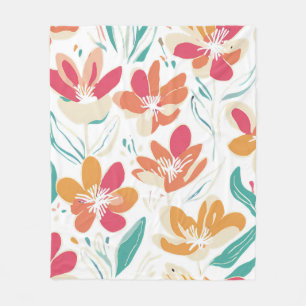 Y2K Levendig Bloemendesign in Retro Lentestijl Fleece Deken