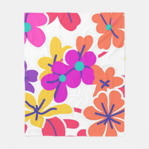 Y2K Levendig Bloemendesign in Retro Lentestijl Fleece Deken