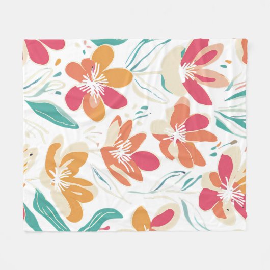 Y2K Levendig Wildflower Bold Retro Spring Design Fleece Deken (Voorkant (Horizontaal))