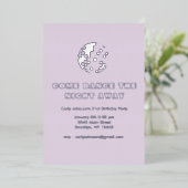 Y2K Metallic Silver Paarse Disco 21e verjaardag Folie Uitnodiging (Staand Voorkant)