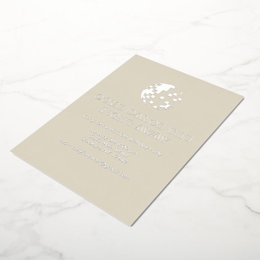 Y2K Metallic Zilveren Disco Ball 30e Verjaardagsfe Folie Uitnodiging (Gedraaid)