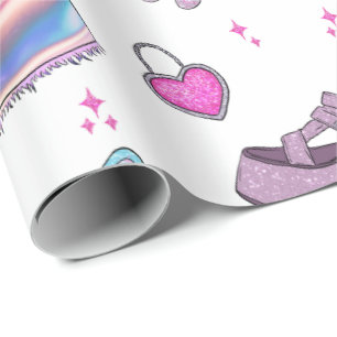 Y2K Millennium Esthetische Modepatroon Cadeaupapier