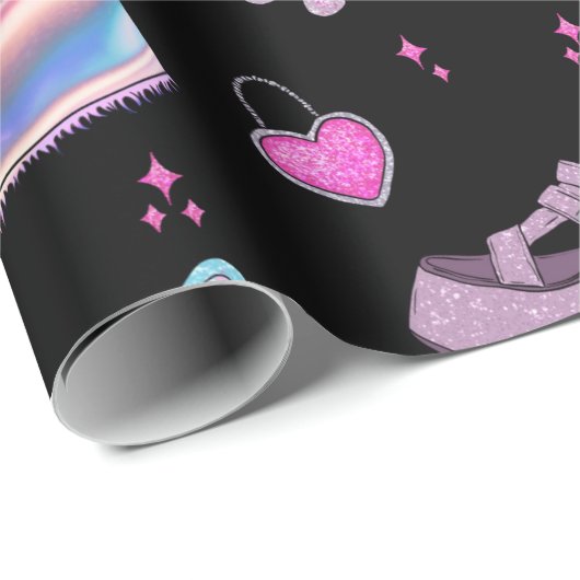 Y2K Millennium Esthetische Modepatroon Cadeaupapier (Rol Hoek)