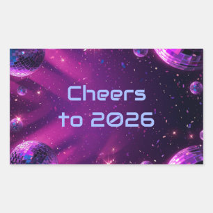 Y2K Neon Chrome Feest Favor Tag Holografische NY Rechthoekige Sticker