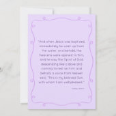 Y2K Paarse grillige hand getrokken doop uitnodigin Kaart (Achterkant)