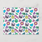 Y2K Pandas op White - 1000Pandas van Amanda Roos Briefkaart (Voorkant)